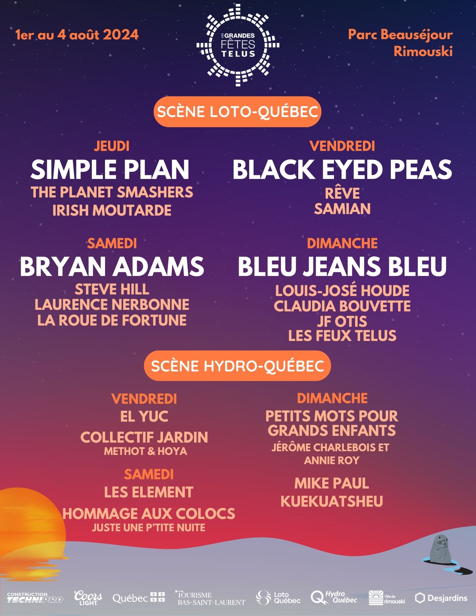 Les Grandes Fêtes TELUS | Lineup 2024